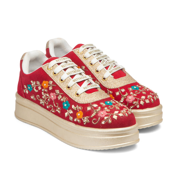 The Clarisse Luxury Imperial Bloom Embellished Trainer