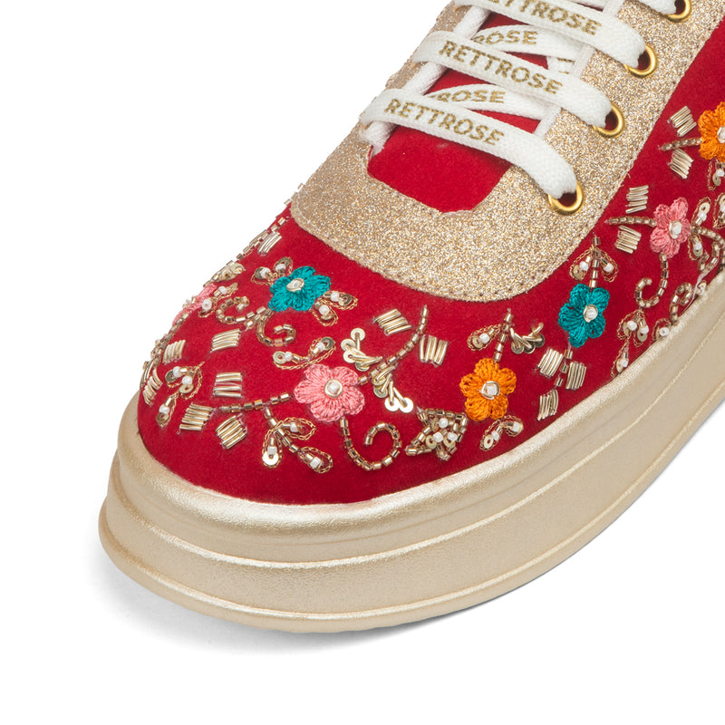 The Clarisse Luxury Imperial Bloom Embellished Trainer