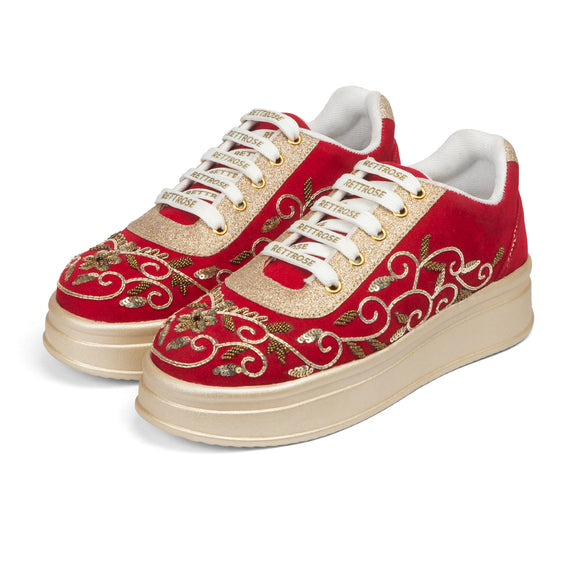 The Clarisse Luxury Baroque Vine Embellished Trainer