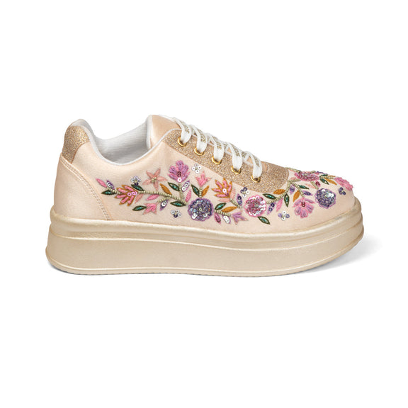 The Primrose Luxury Wild Rose Embellished Trainer
