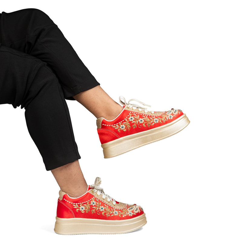 The Clarisse Luxury Radiant Garden Embellished Trainer