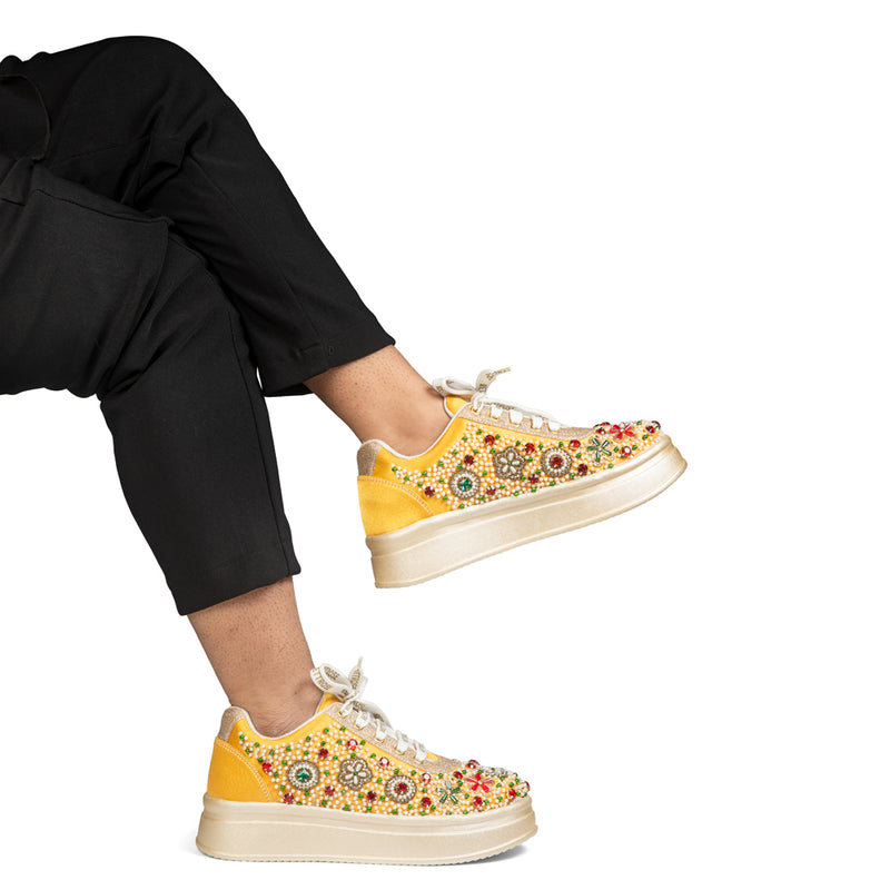 The Valeria Luxury Gemstone Reverie Embellished Trainer