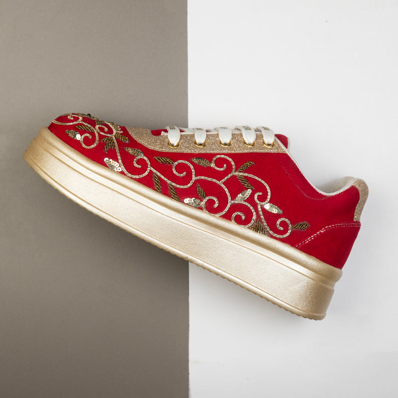 The Clarisse Luxury Baroque Vine Embellished Trainer