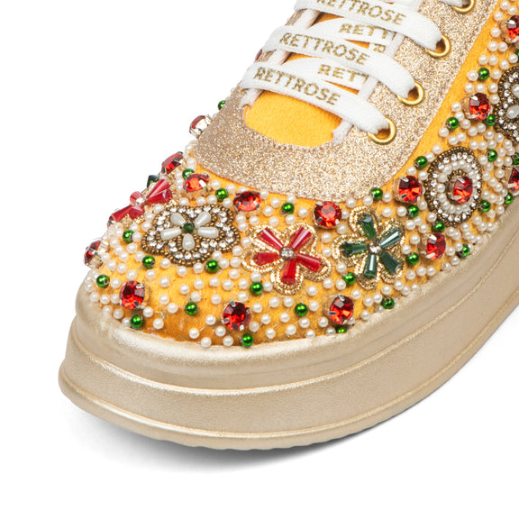 The Valeria Luxury Gemstone Reverie Embellished Trainer