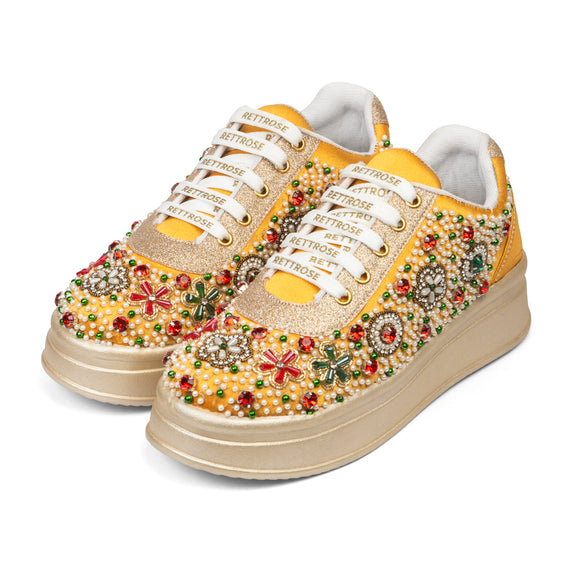 The Valeria Luxury Gemstone Reverie Embellished Trainer