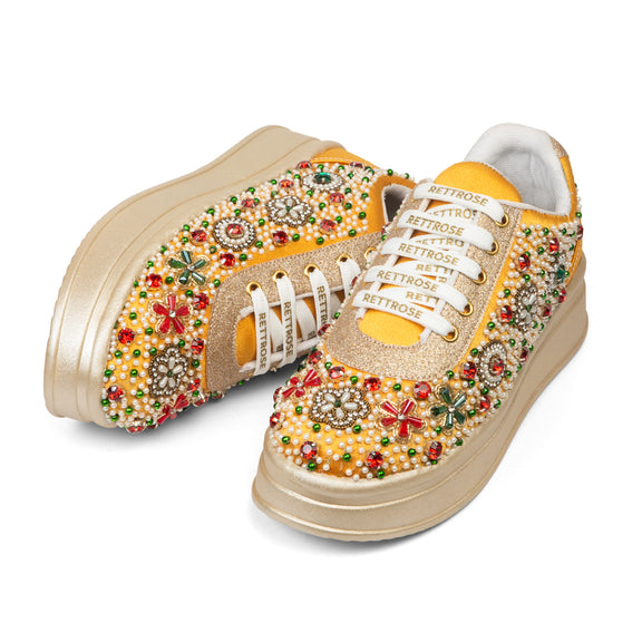 The Valeria Luxury Gemstone Reverie Embellished Trainer