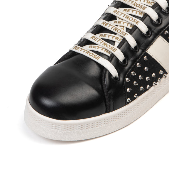 Teri Luxury Black Suede Handmade Embellished Tennis Shoe