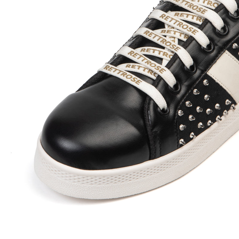 Teri Luxury Black Suede Handmade Embellished Tennis Shoe