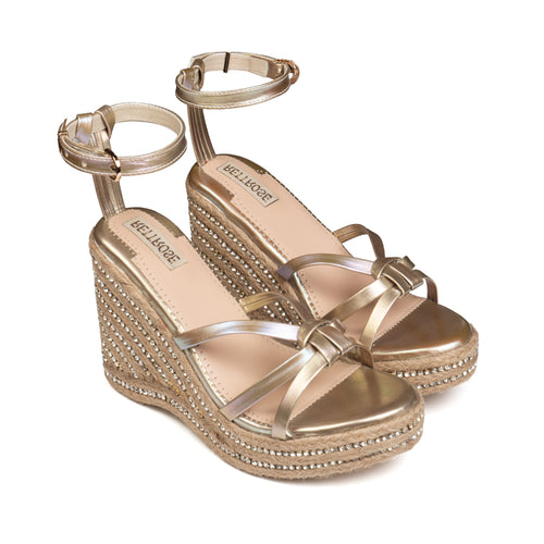 Alani Nude Hand Embellished Luxury Wedge Shoe