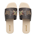 Saylor Grey  Luxury Plush Diamanté Embellished Handmade Sliders