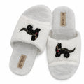 Callie Cream Luxury Plush Diamanté Embellished Handmade Slipper
