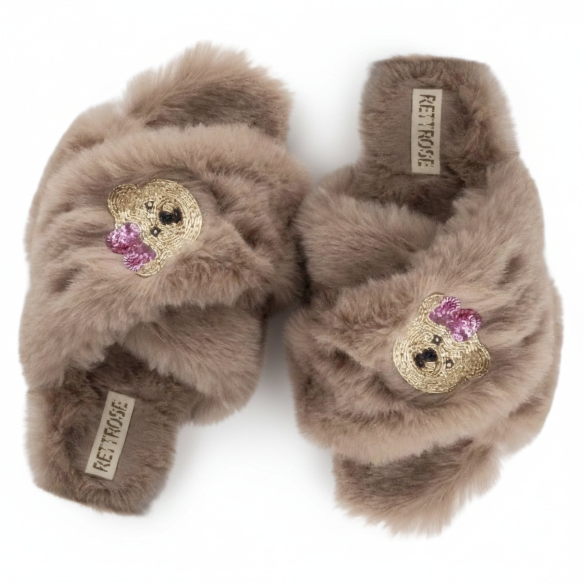 Roxy Mink Luxury Plush Diamanté Embellished Handmade Slipper