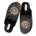 Morgan Black Luxury Faux Fur Comfortable Diamanté Embellished Women’s Handmade Slippers