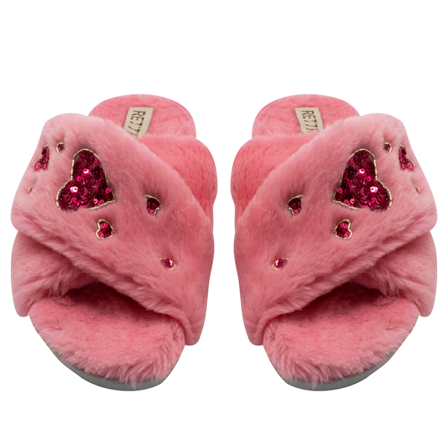 Kaylee Pink Luxury Plush Diamanté Embellished Handmade Slipper