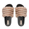 The Anita Mink Luxury Plush Diamanté Embellished Handmade Sliders | RETTROSE |