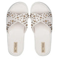 The Aurora White Luxury Cross Over Embellished Slides