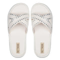 The Willow White Luxury Cross Over Embellished Slides