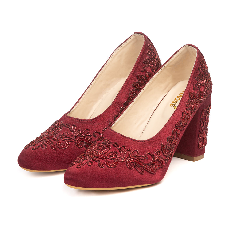 The Roselle Velvet Hand Embellished Luxury Heel