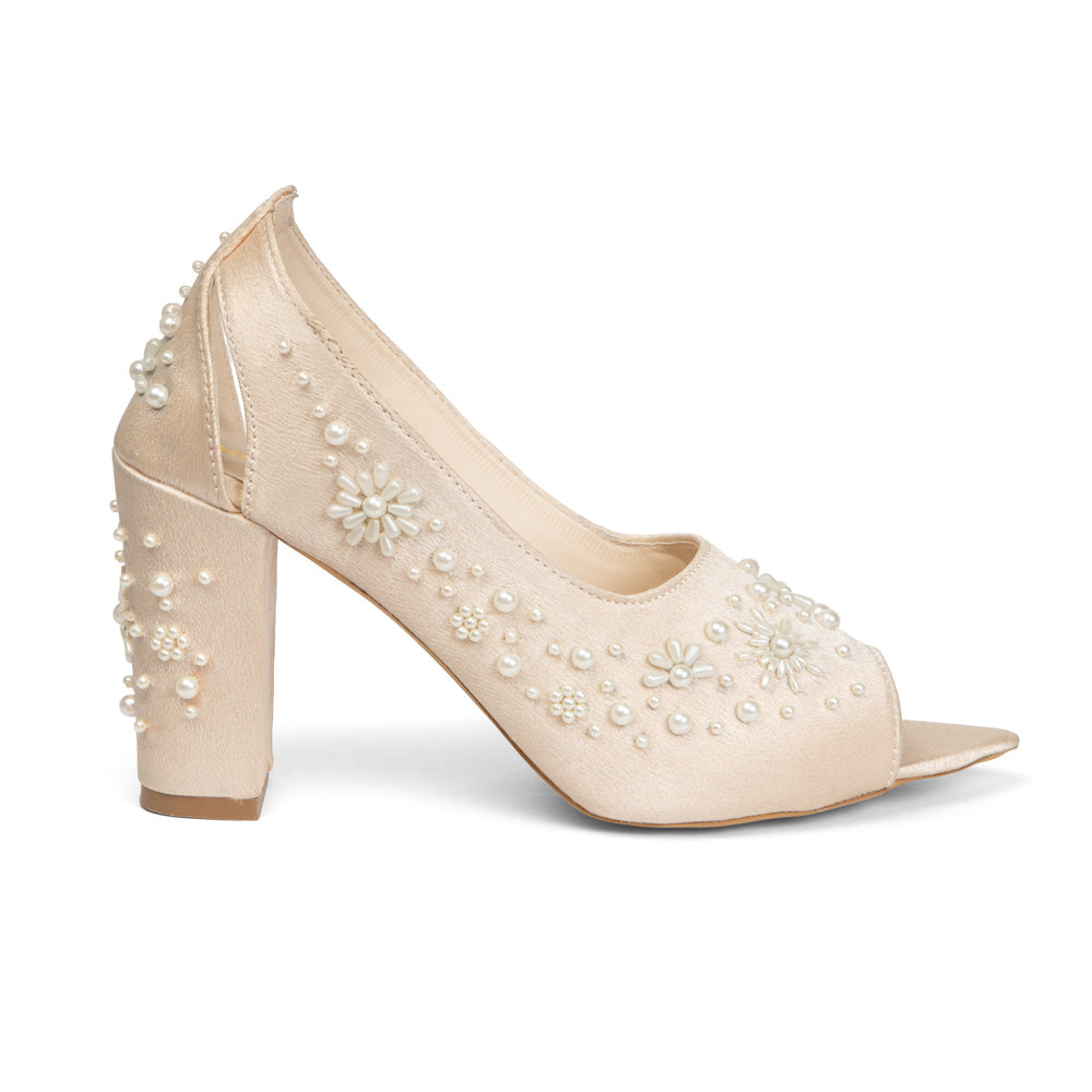 The Moonpetal Grace Hand Embellished Luxury Heel