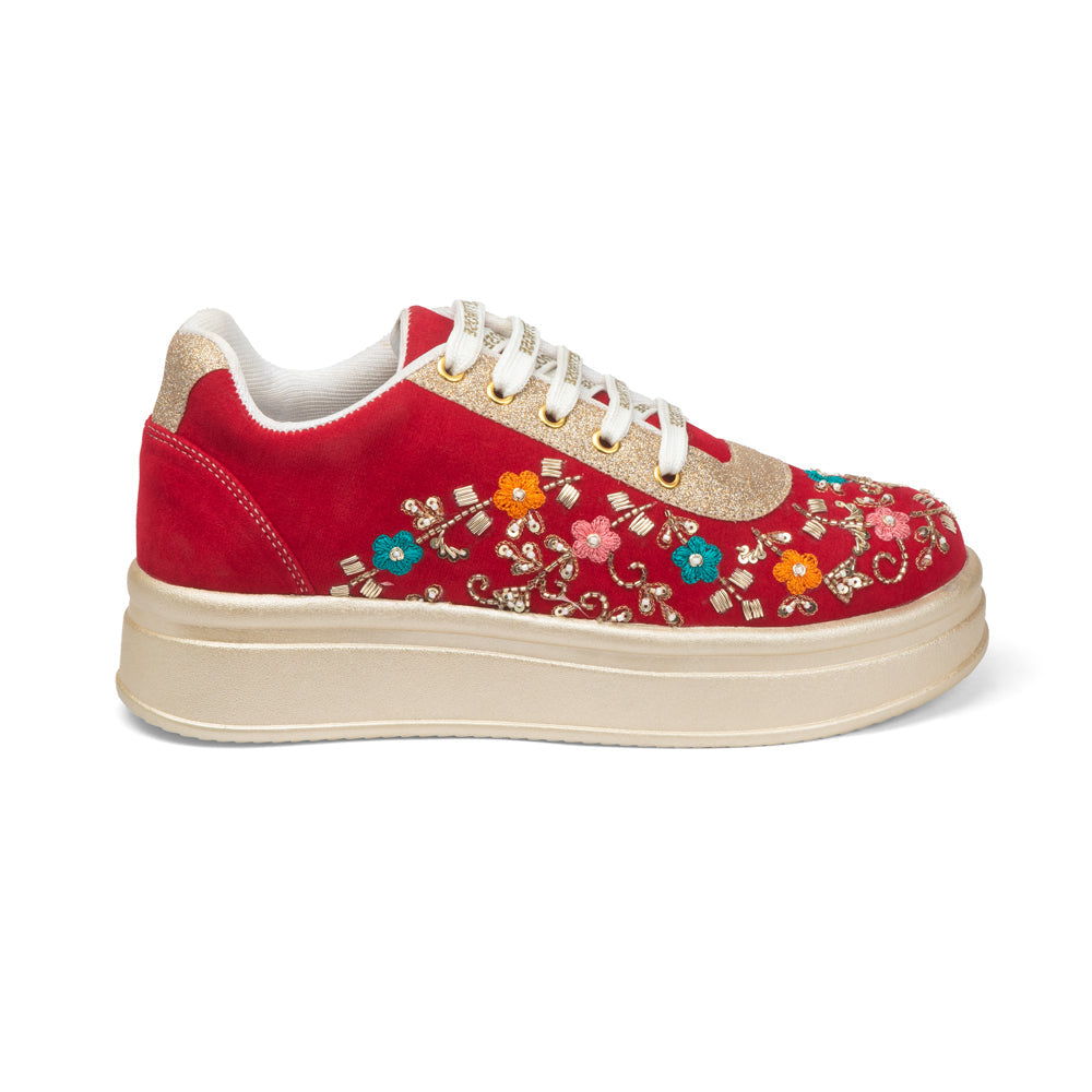 The Clarisse Luxury Imperial Bloom Embellished Trainer