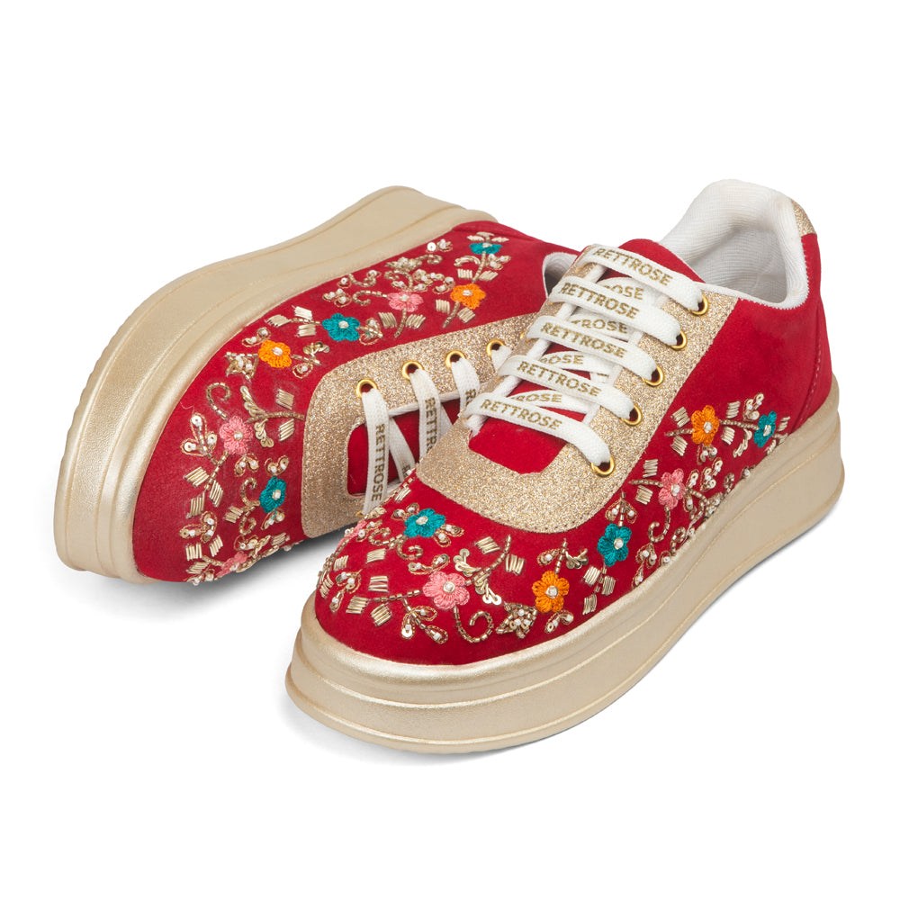 The Clarisse Luxury Imperial Bloom Embellished Trainer
