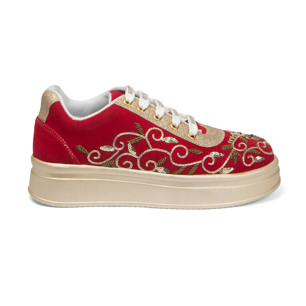 The Clarisse Luxury Baroque Vine Embellished Trainer