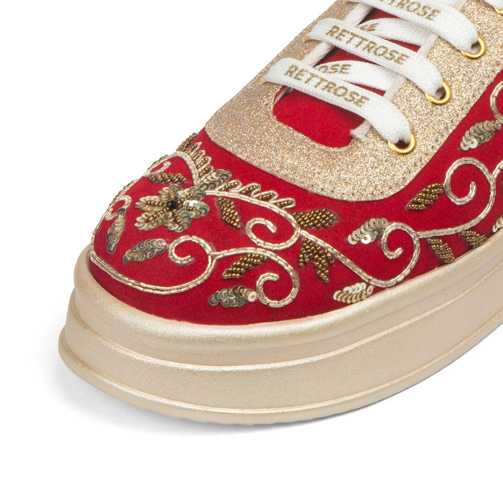The Clarisse Luxury Baroque Vine Embellished Trainer