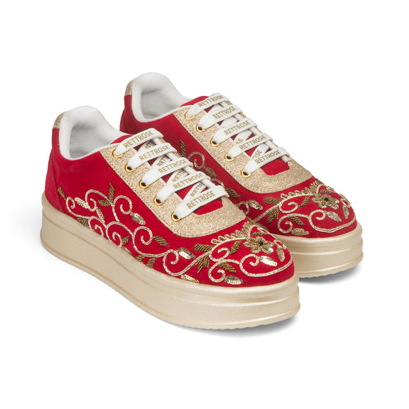 The Clarisse Luxury Baroque Vine Embellished Trainer