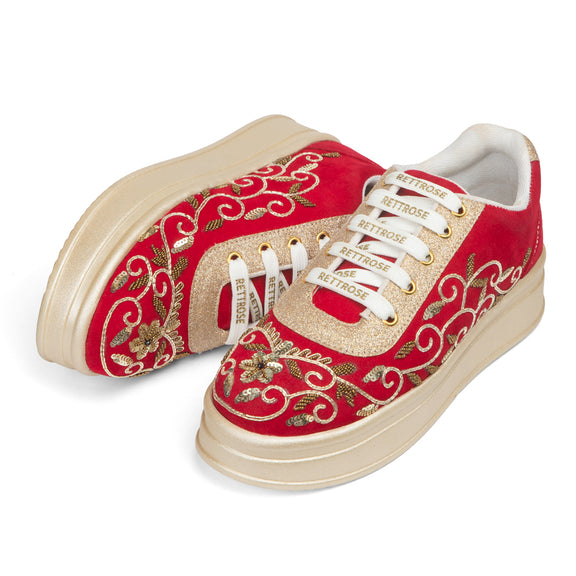 The Clarisse Luxury Baroque Vine Embellished Trainer