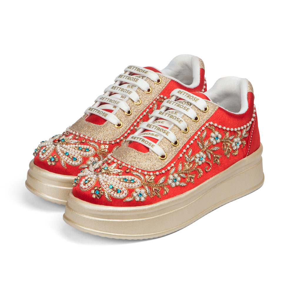 The Clarisse Luxury Radiant Garden Embellished Trainer