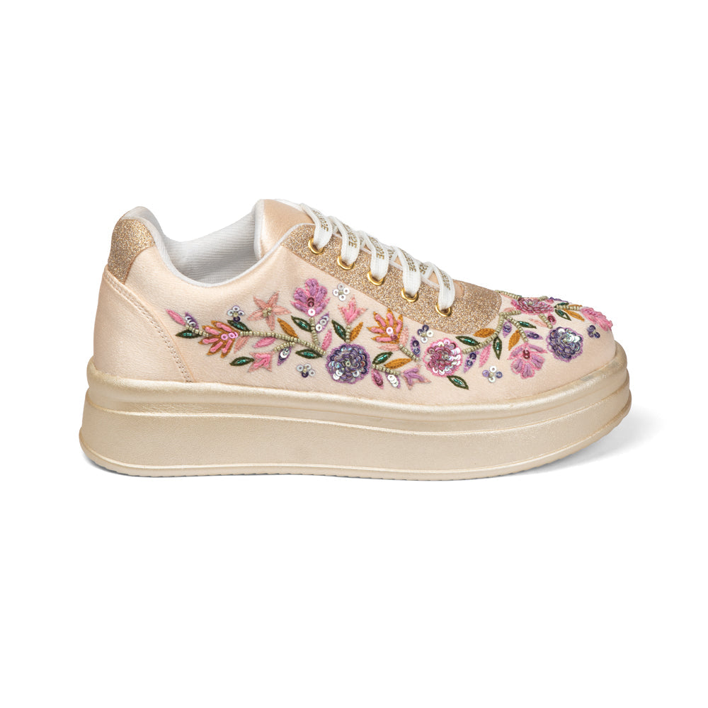 The Primrose Luxury Wild Rose Embellished Trainer