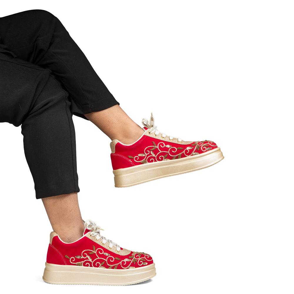 The Clarisse Luxury Baroque Vine Embellished Trainer