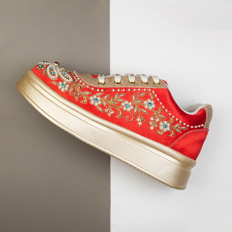 The Clarisse Luxury Radiant Garden Embellished Trainer