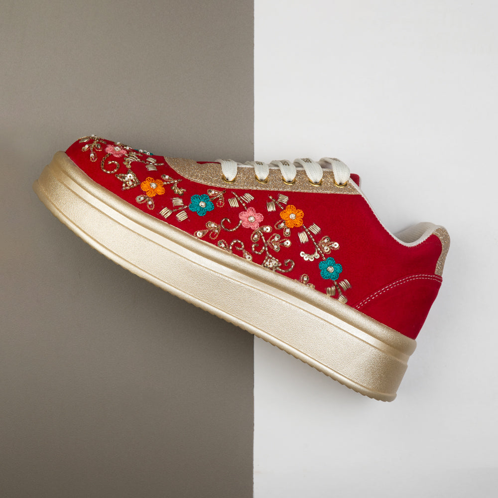 The Clarisse Luxury Imperial Bloom Embellished Trainer