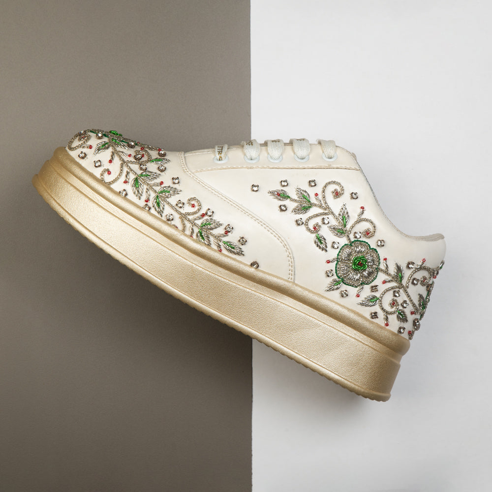 The Elysia Luxury Enchanted Vine Embellished Trainer