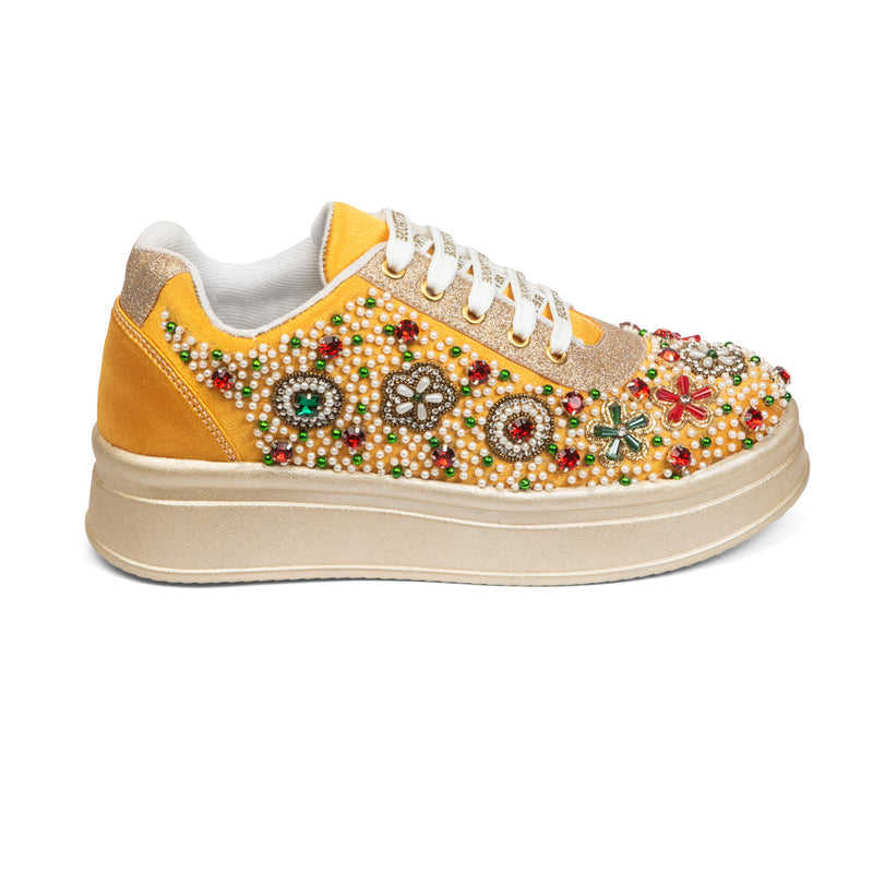 The Valeria Luxury Gemstone Reverie Embellished Trainer