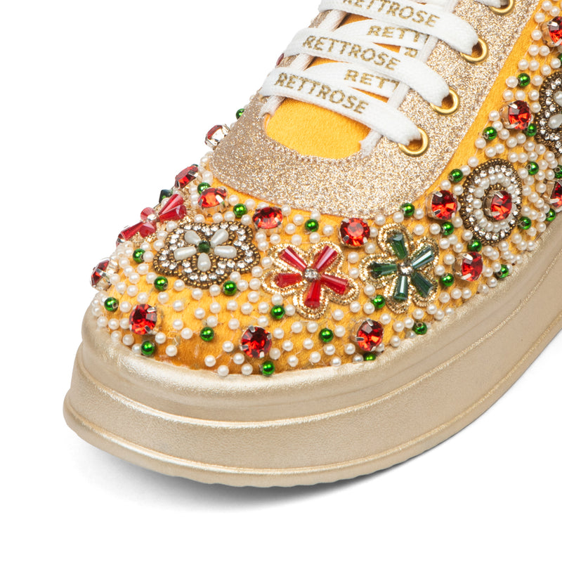 The Valeria Luxury Gemstone Reverie Embellished Trainer