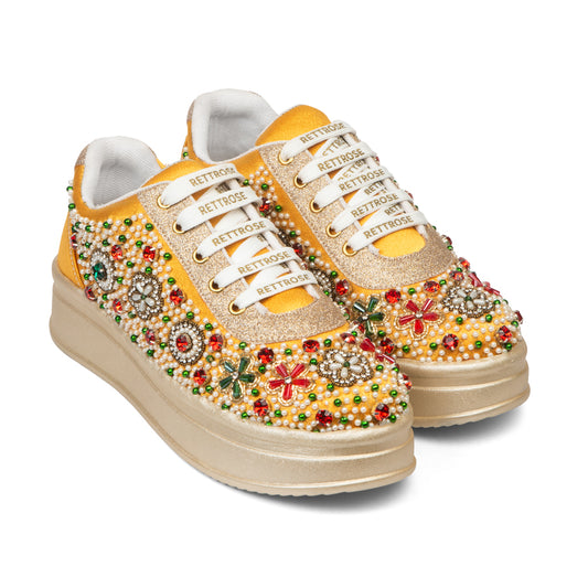 The Valeria Luxury Gemstone Reverie Embellished Trainer