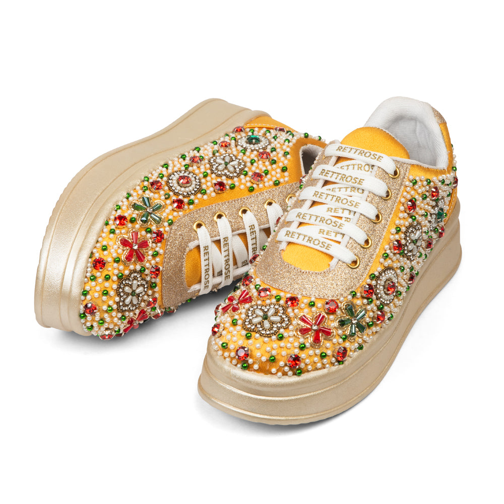 The Valeria Luxury Gemstone Reverie Embellished Trainer