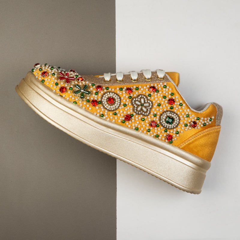 The Valeria Luxury Gemstone Reverie Embellished Trainer