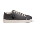 Cath Luxury Grey Suede Handmade Embellished Tennis Shoe