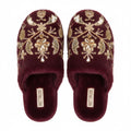 The Annie Wine Luxury Handmade Women’s Slippers – Faux Fur Front-Covered, Comfortable,  Diamanté Embellished