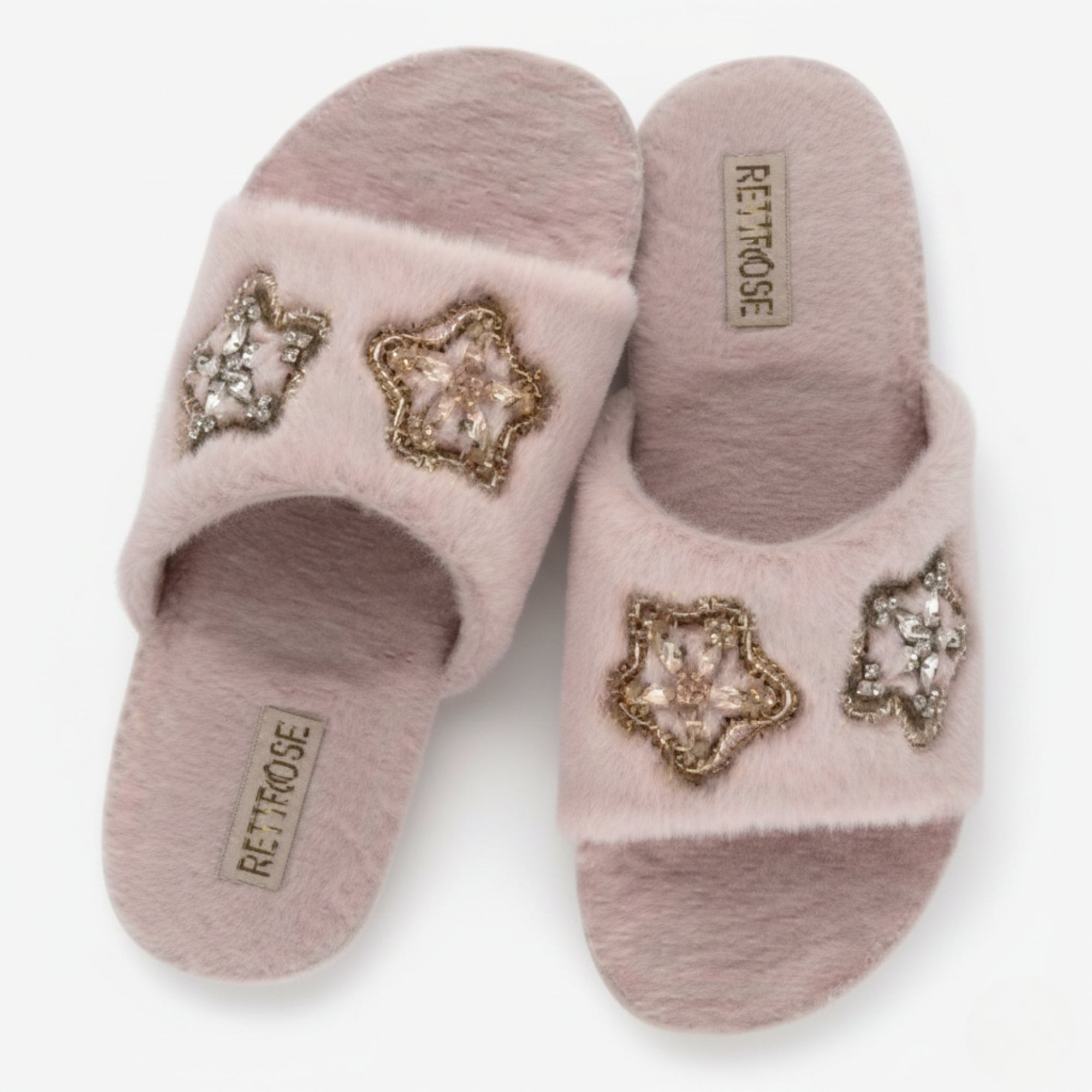 Bailey Pink Luxury Faux Fur Comfortable Diamanté Embellished Women’s Slippers