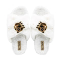 The Ember Cream Luxury Plush Diamanté Embellished Handmade Slipper | RETTROSE |